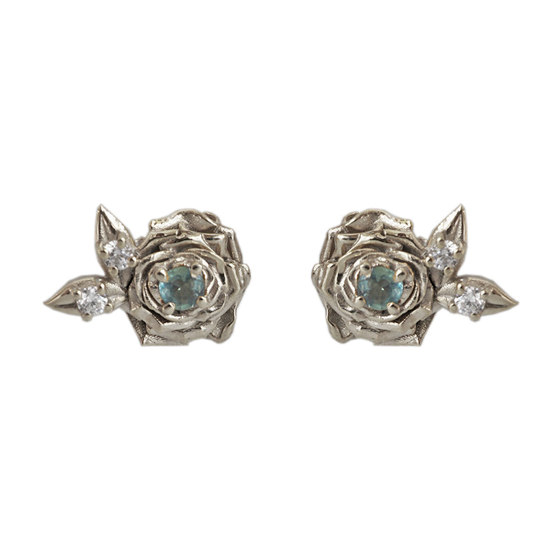 alexandrite rose stud earrings - Tippy Taste Jewelry