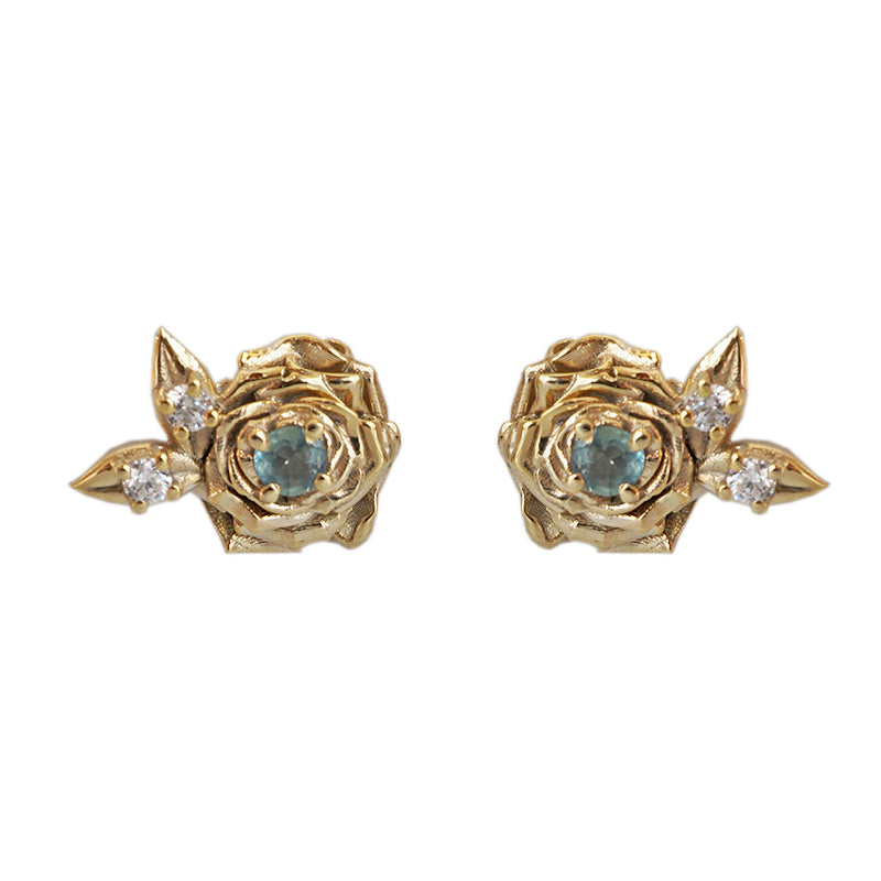 alexandrite rose stud earrings - Tippy Taste Jewelry