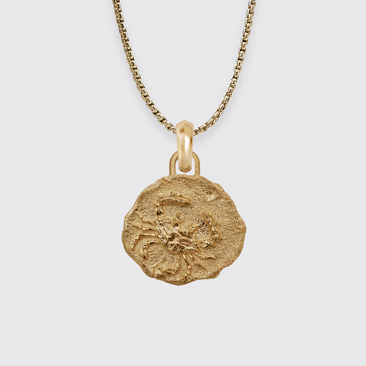 Cancer Zodiac Pendant in Sterling Silver and 14K Gold