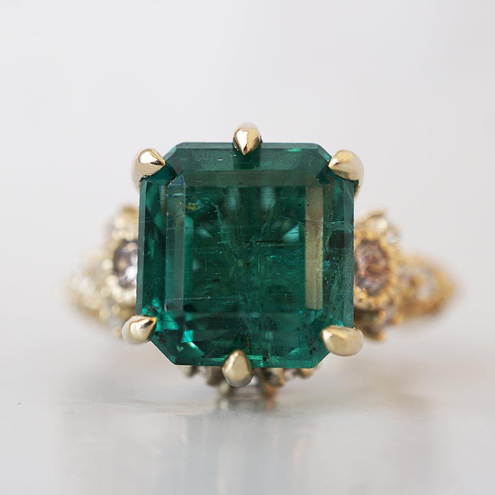 One Of A Kind: Emerald Knightsbridge Diamond Ring in 14K and 18K Gold - Tippy Taste Jewelry
