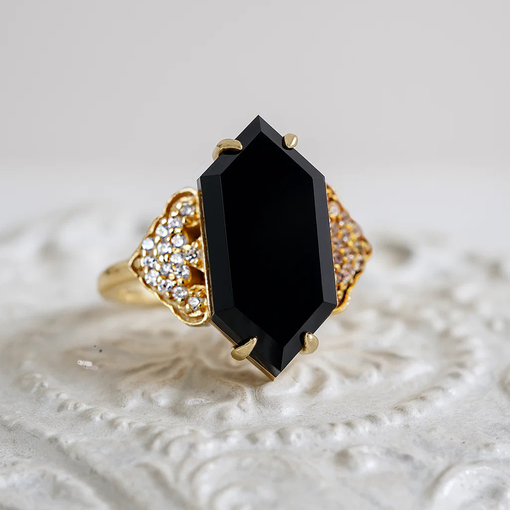 アクセサリー chili black onyx & diamond ring chili black onyx & diamond ring