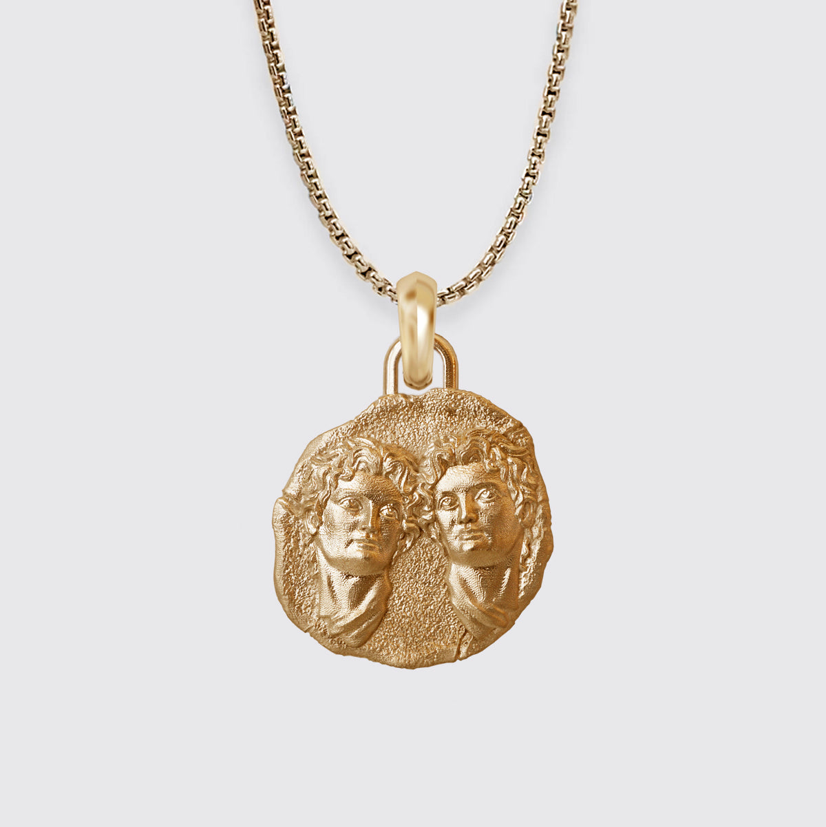 Gemini Zodiac Pendant in Sterling Silver and 14K Gold