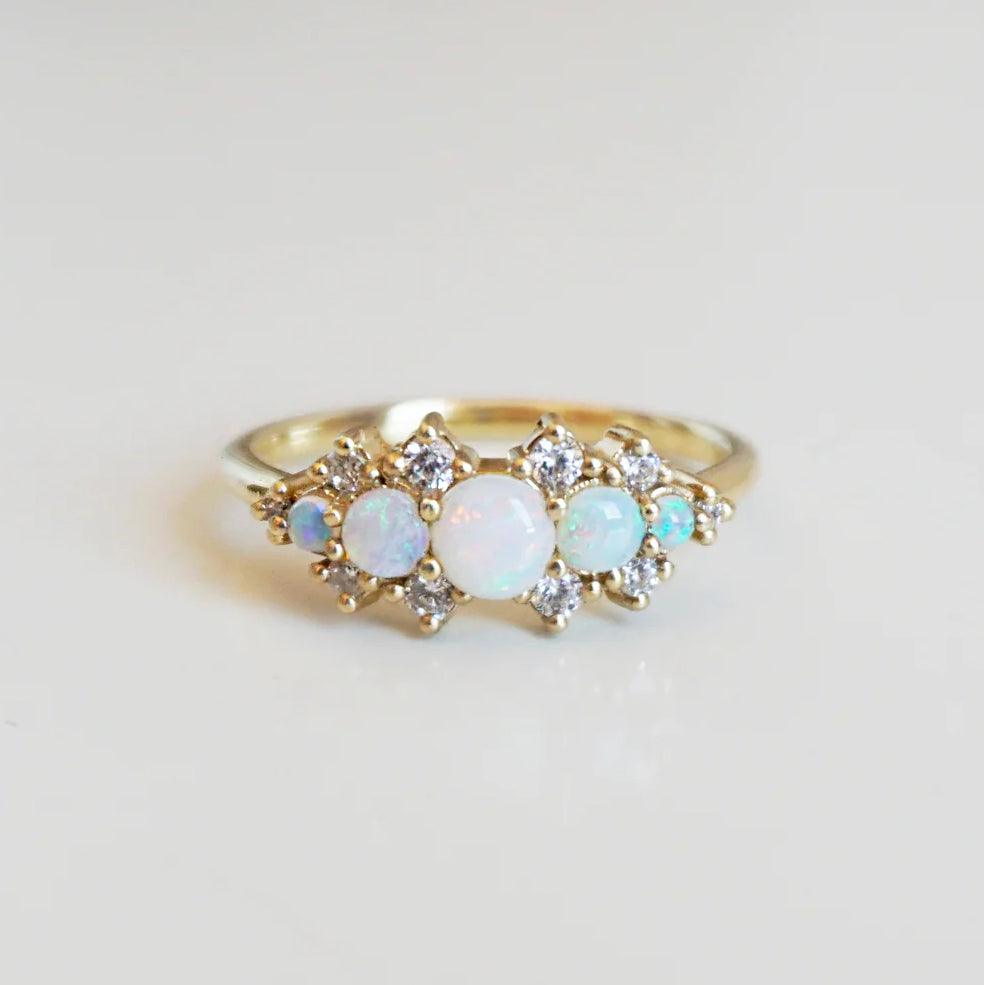 14K Australian Opal Heaven Ring - Tippy Taste Jewelry