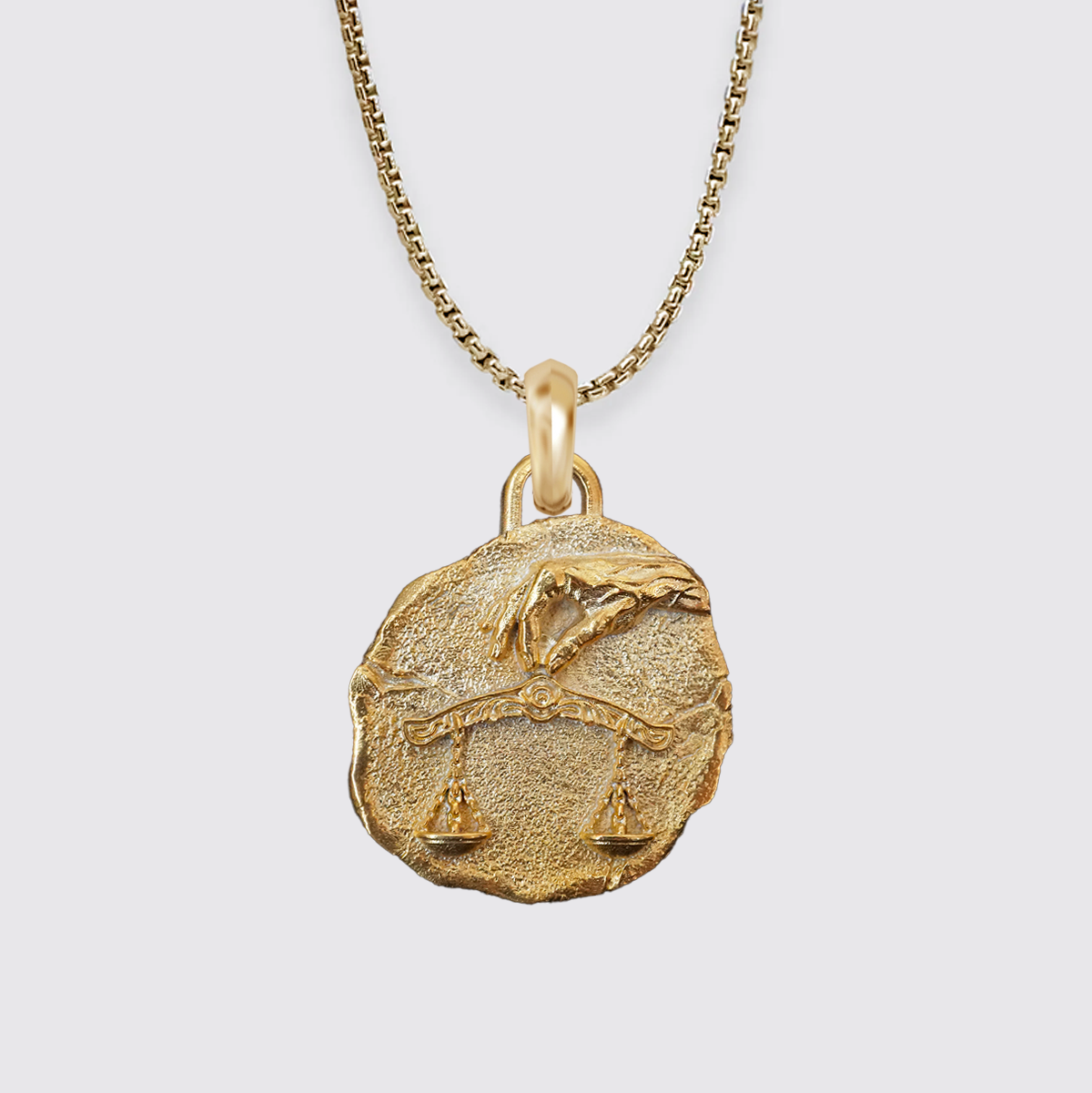 Libra Zodiac Pendant in Sterling Silver and 14K Gold - Main Image