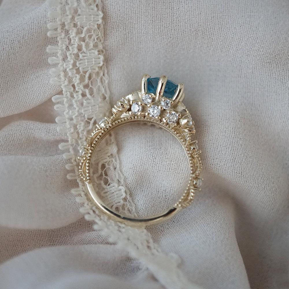 Blue Topaz Westminster Diamond Ring in 14K and 18K Gold - Tippy Taste Jewelry