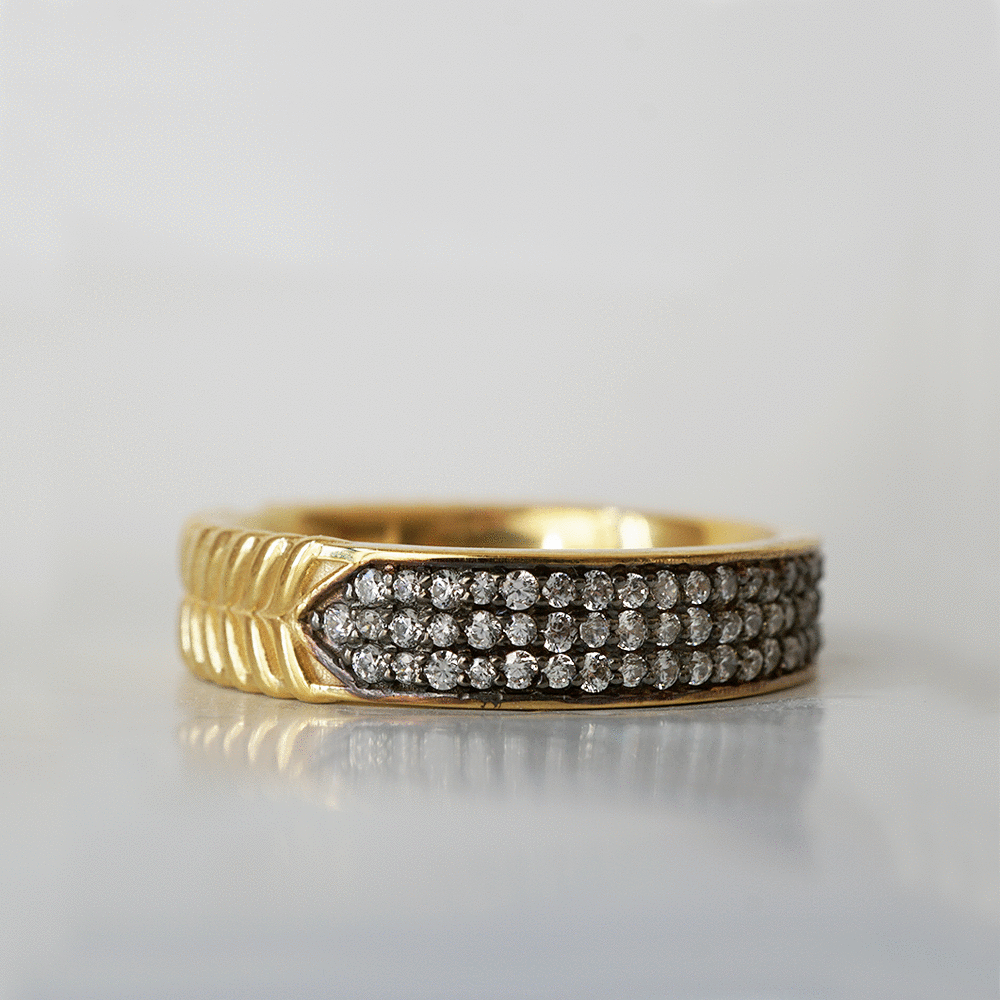 Gothic Spiral Black Diamond Ring in 14K and 18K Gold, 5mm - Tippy Taste Jewelry