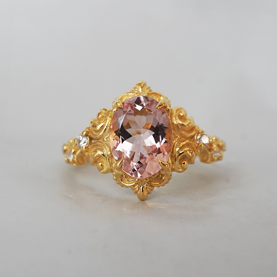 Whispering Bloom Morganite Ring in 14K and 18K Gold - Main Image