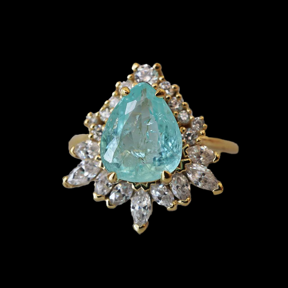 One Of A Kind: Paraiba Tourmaline Opulence Diamond Ring in 14K and 18K