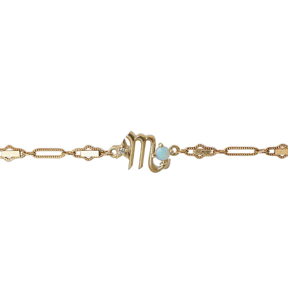 14K Scorpio Horoscope Birthstone Bracelet (Opal Citrine)