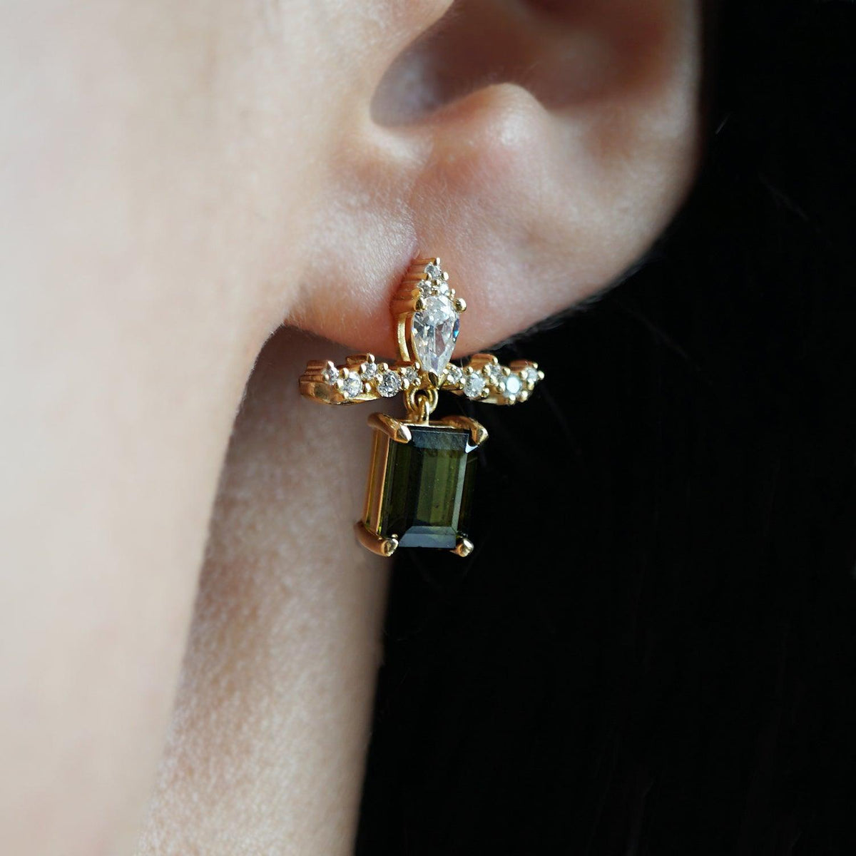 14K Green Tourmaline Florence Earrings - Tippy Taste Jewelry