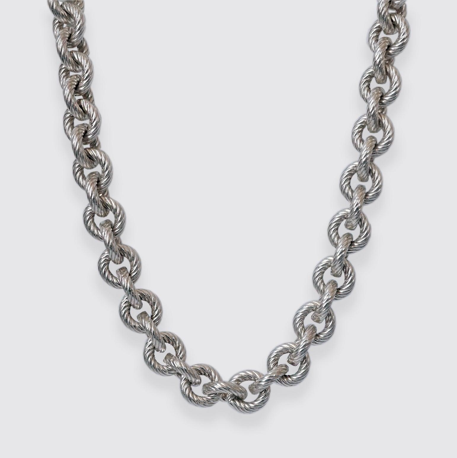 Sailor Cable Twist Chain Necklace in Sterling Silver, 6.8mm