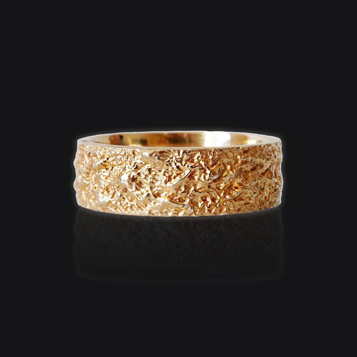 Meteoroid Ring Band in Sterling Silver, 14K and 18K Gold, 7.2mm - Tippy Taste Jewelry