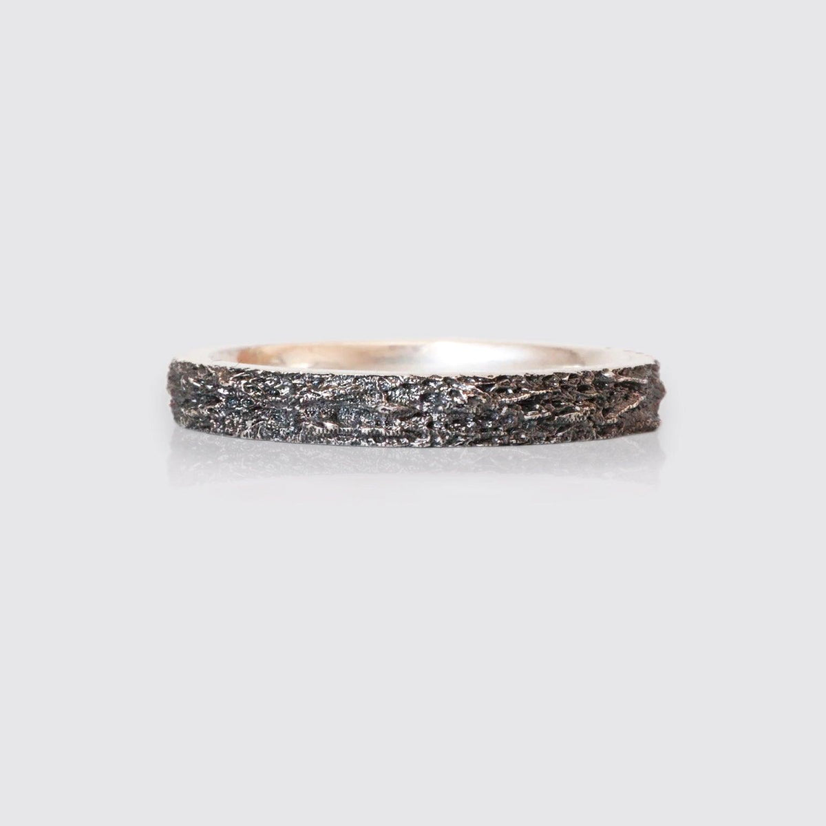 Oxidized Meteoroid Ring Band in Sterling Silver, 3mm - Tippy Taste Jewelry