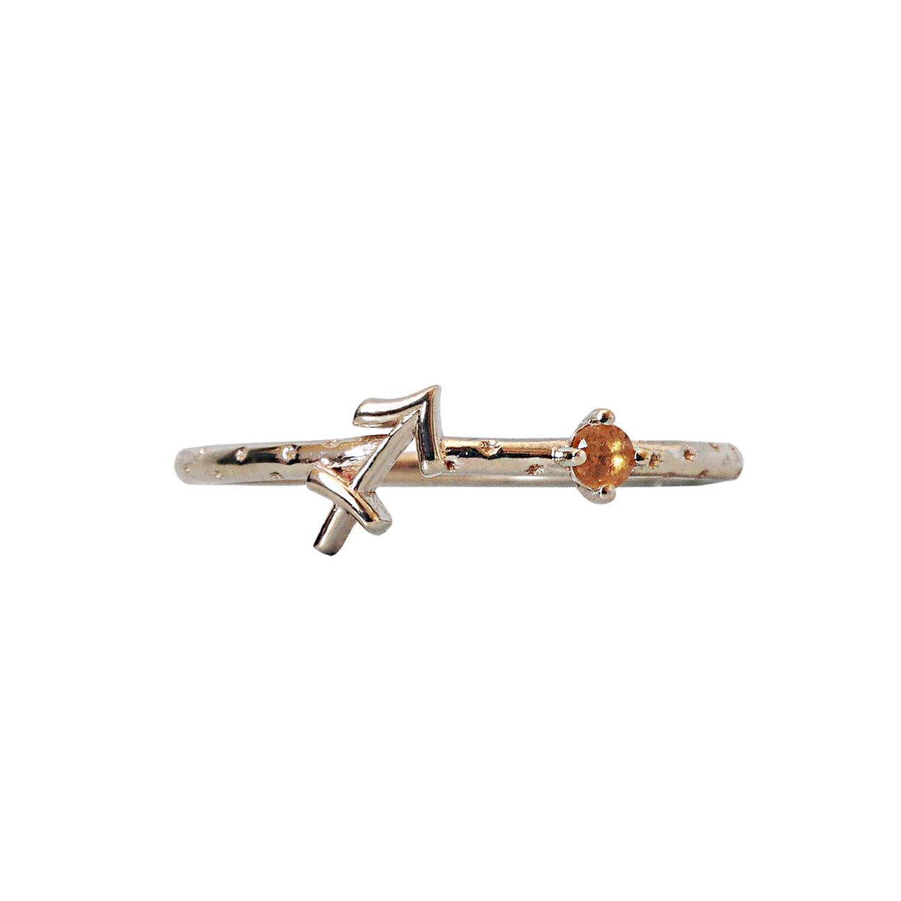 14K Sagittarius Horoscope Birthstone Ring Citrine Blue Topaz 14K Sagittarius Horoscope Birthstone Ring Citrine Blue Topaz