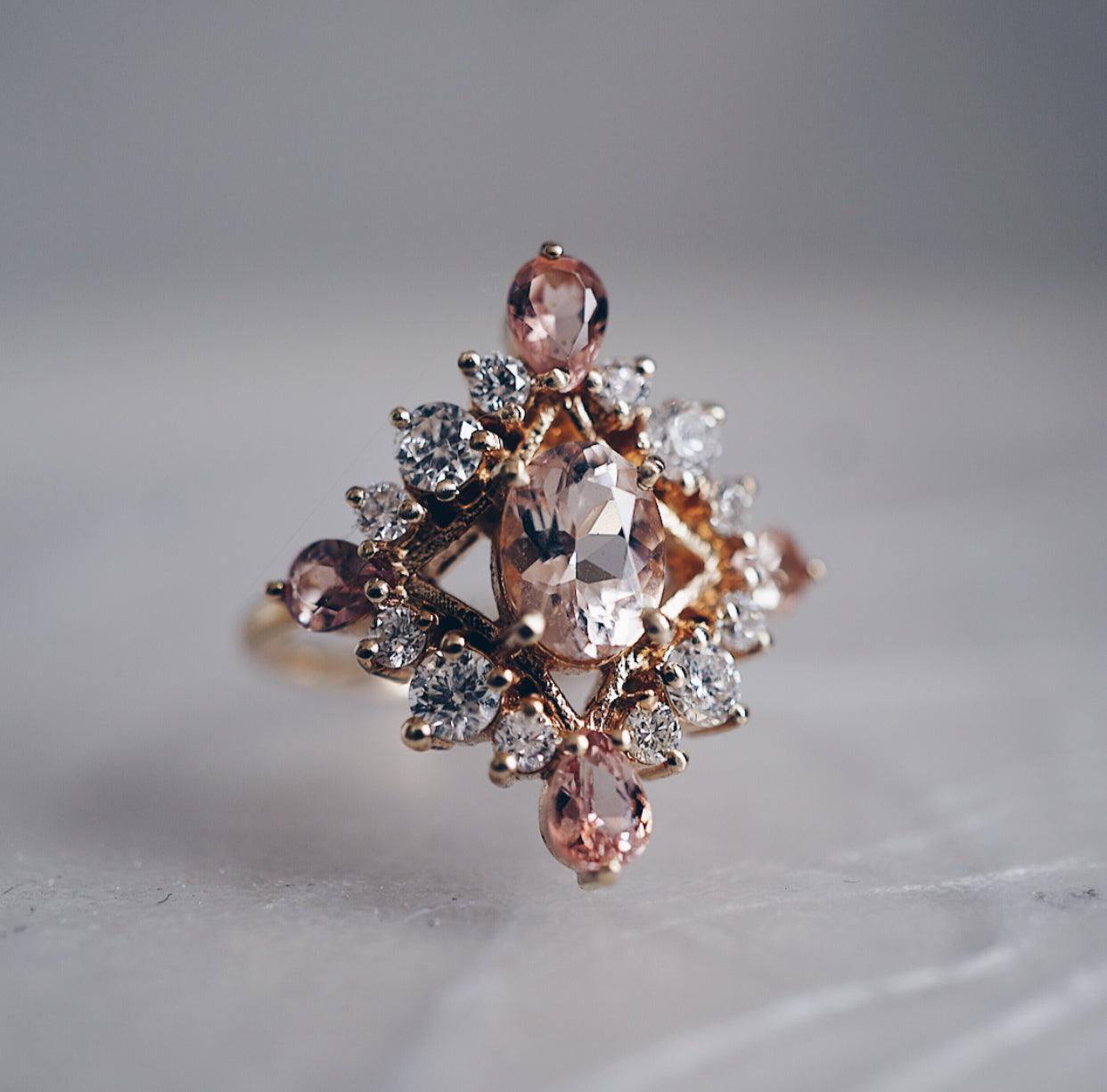 Exclusive: Morganite Firework Diamond Ring