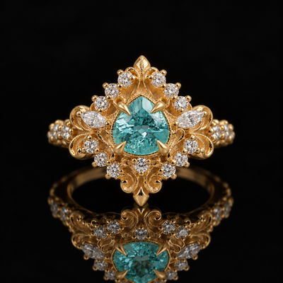 One Of A Kind: Grotta Azzurra Paraiba Tourmaline Ring in 14K and 18K Gold