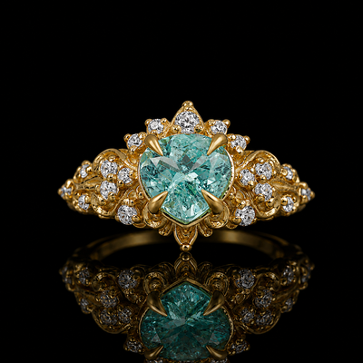 One Of A Kind: Heart Of The Reef Paraiba Tourmaline Ring in 14K and 18K Gold