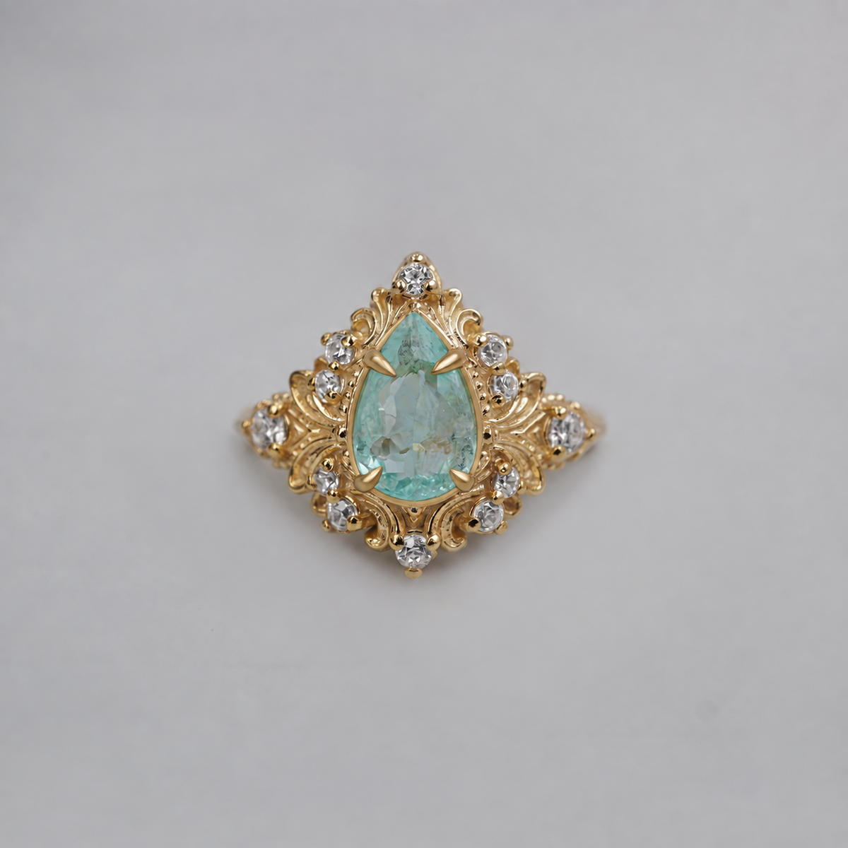 One Of A Kind: Luce Marina Paraiba Tourmaline Ring in 14K and 18K Gold