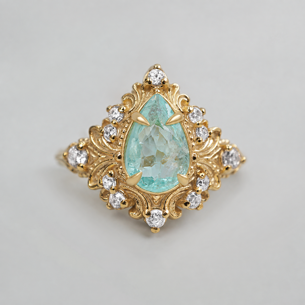 One Of A Kind: Luce Marina Paraiba Tourmaline Ring in 14K and 18K Gold