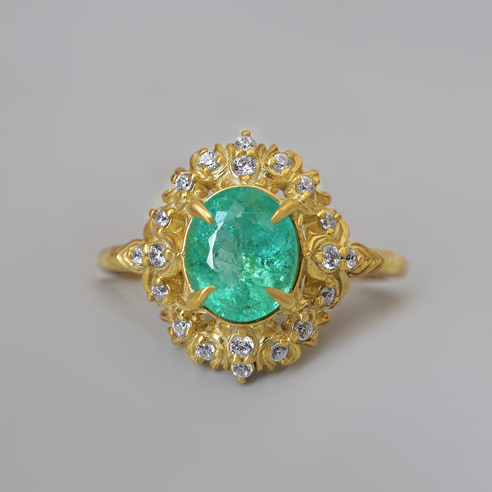 One Of A Kind: Paraiba Tourmaline Ophira Diamond Ring in 14K and 18K Gold