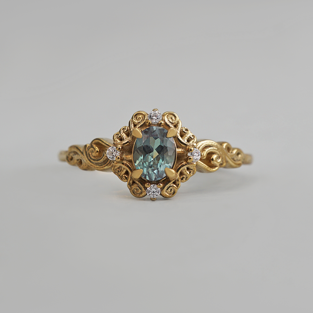 Limited Edition: Alexandrite Willow Diamond Ring in 14K and 18K Gold