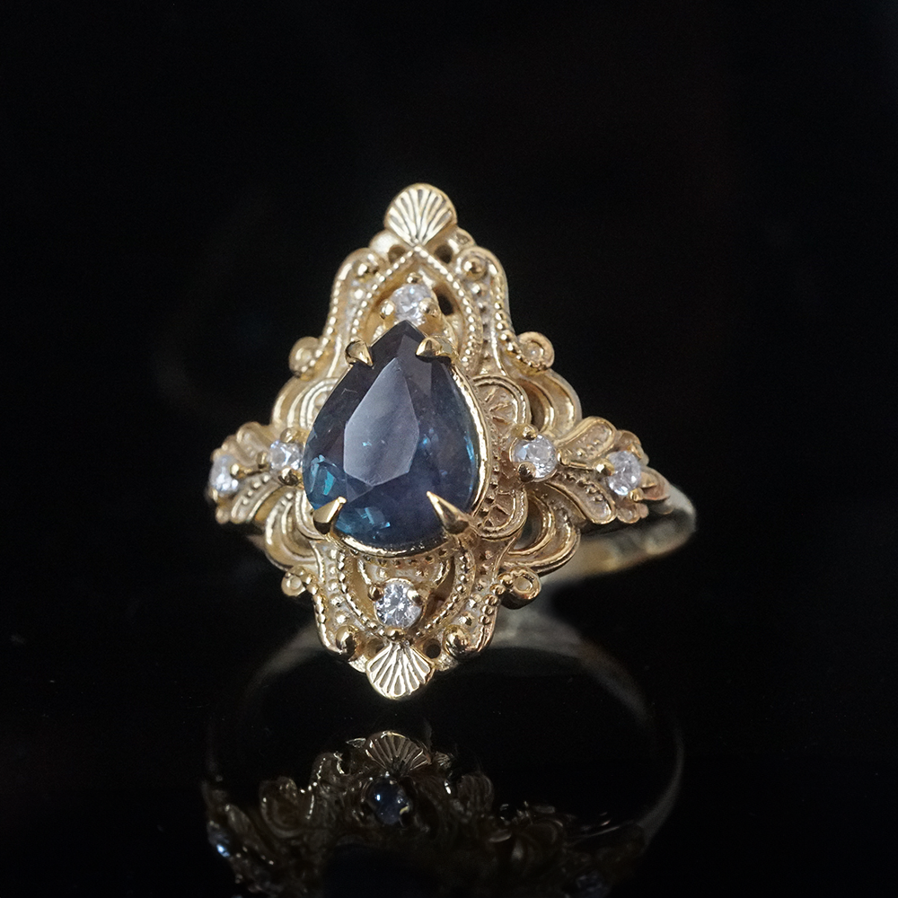 One Of A Kind: Alexandrite Crown of Two Lights Ring in 14K & 18K Gold, 1.19ct