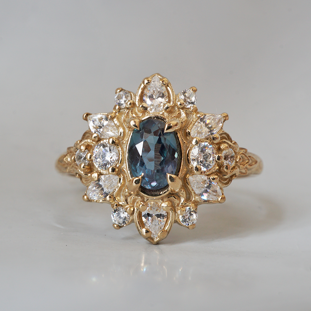 One Of A Kind: Midnight Mirage Natural Alexandrite Ring in 14K and 18K Gold