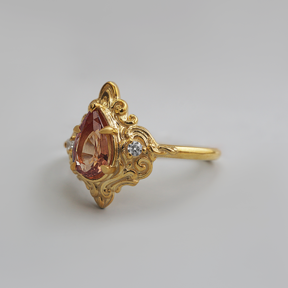 One Of A Kind: Amber Reverie Sapphire Ring in 14K and 18K Gold