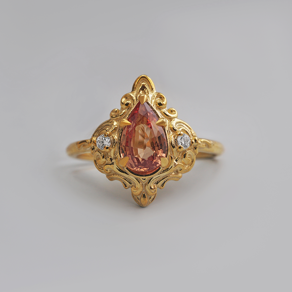 One Of A Kind: Amber Reverie Sapphire Ring in 14K and 18K Gold