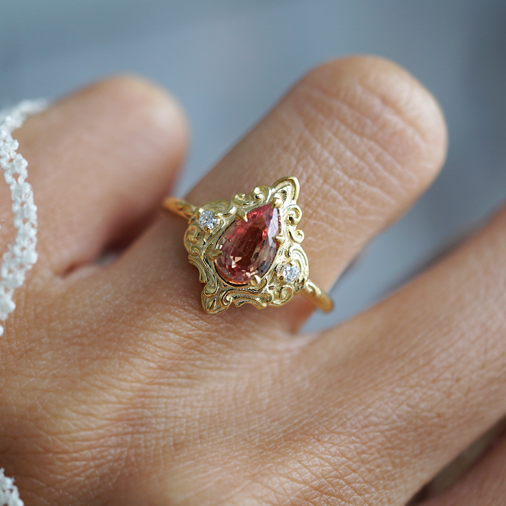 One Of A Kind: Amber Reverie Sapphire Ring in 14K and 18K Gold