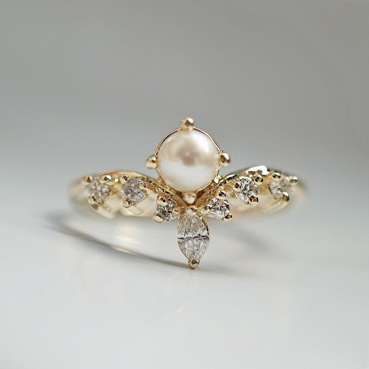 14K Pearl Angel Ring - Tippy Taste Jewelry