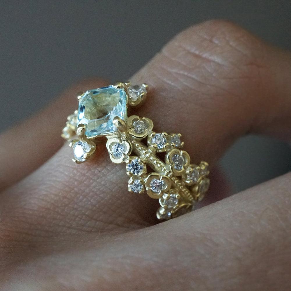 Aquamarine Reverie Diamond Ring in 14K and 18K Gold