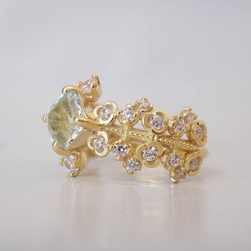 Aquamarine Reverie Diamond Ring in 14K and 18K Gold - Tippy Taste Jewelry