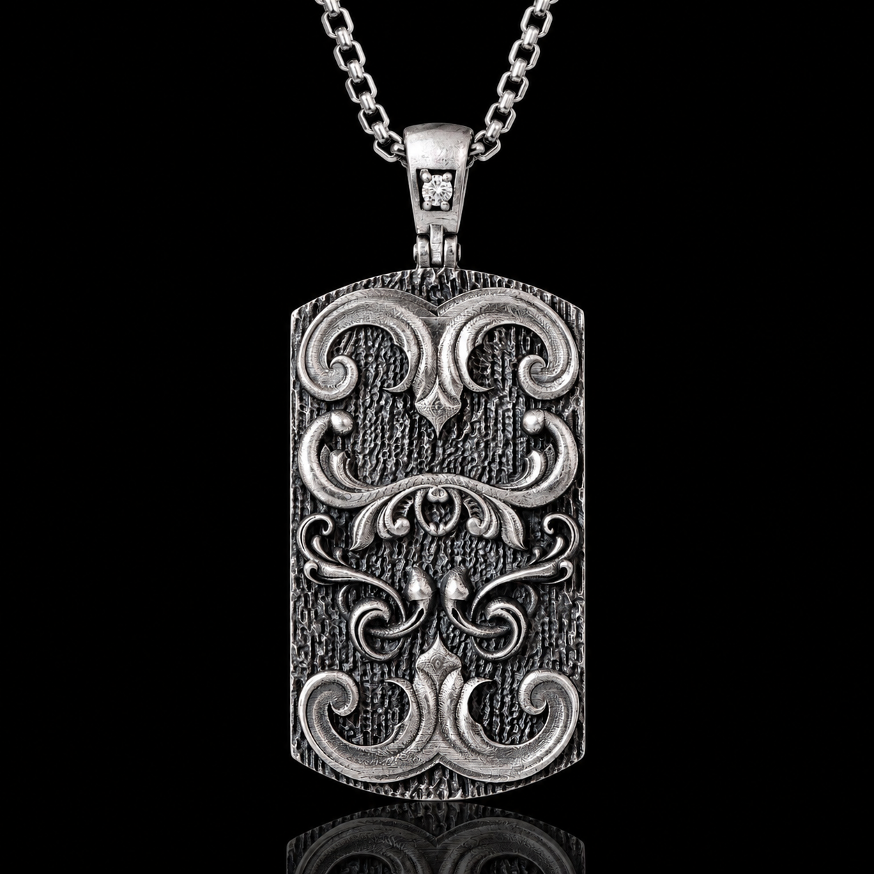 Armor Diamond Pendant in Sterling Silver