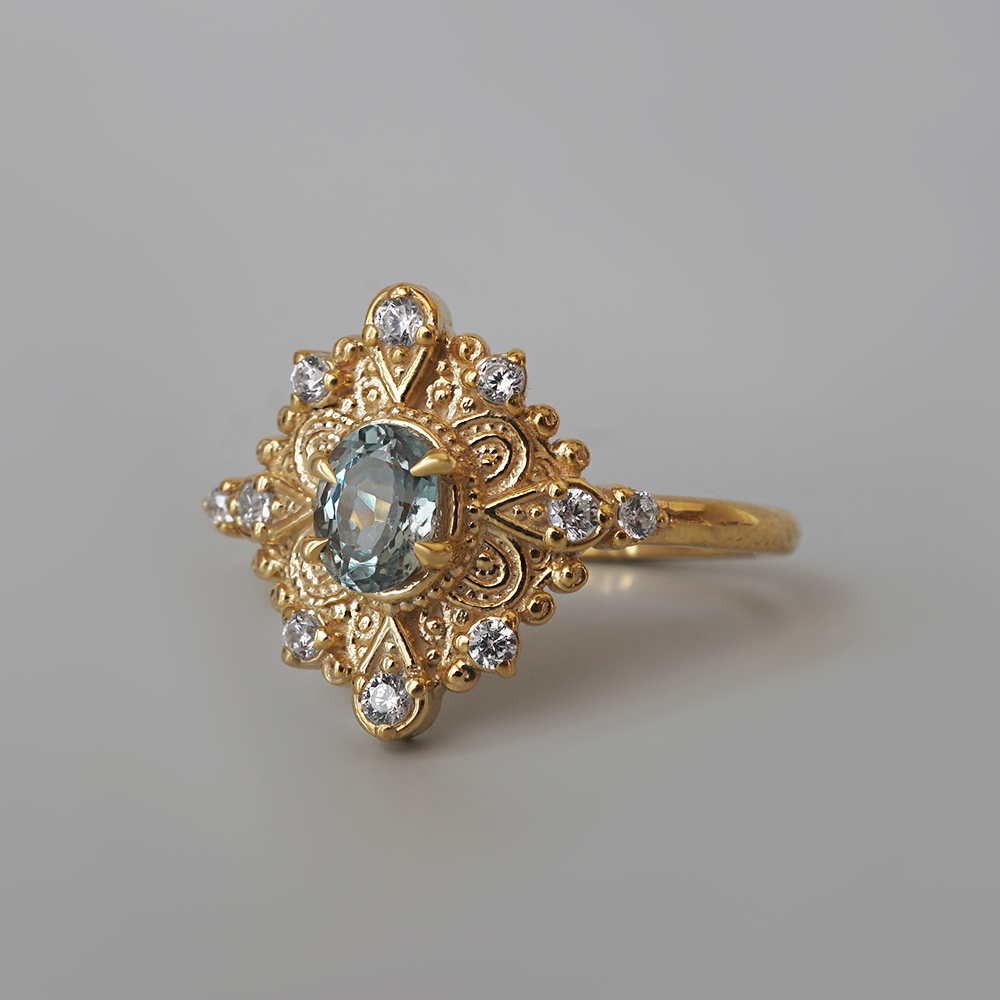 Limited Edition: Aurora Veil Alexandrite Ring in 14K and 18K Gold