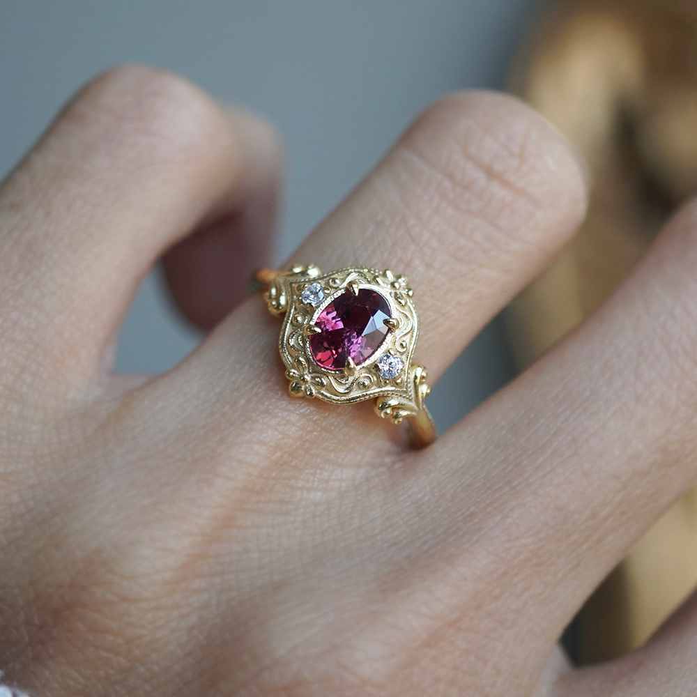 One Of A Kind: Ruby Belladonna Diamond Ring in 14K and 18K Gold