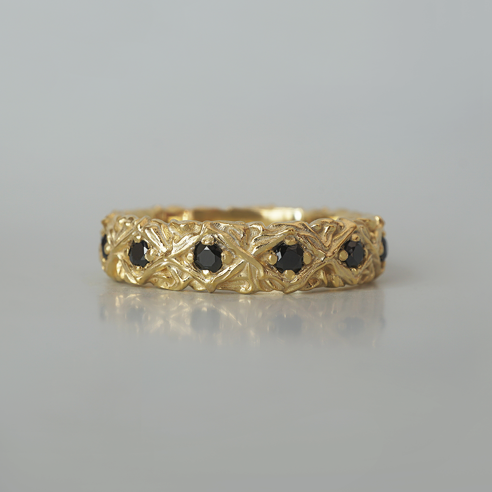 Black Dominion Diamond Ring in 14K and 18K Gold, 5mm