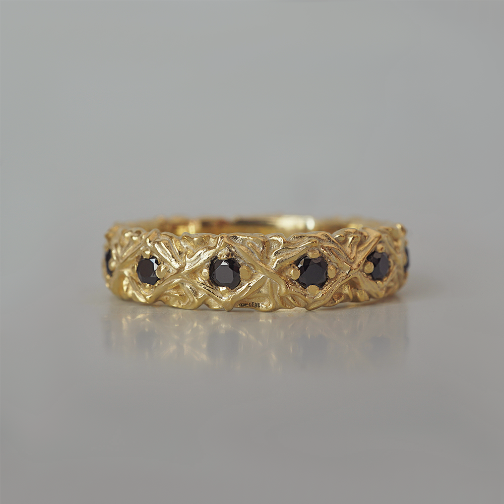 Black Dominion Diamond Ring in 14K and 18K Gold, 5mm