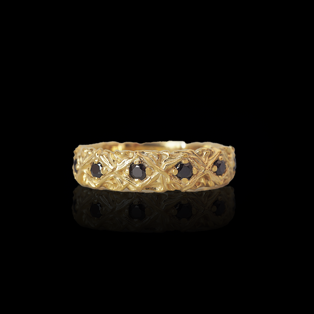 Black Dominion Diamond Ring in 14K and 18K Gold, 5mm