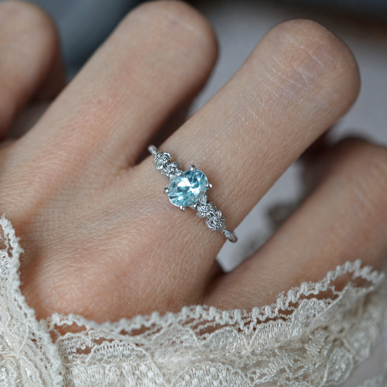 Blue Topaz Bluebell Dream Ring in Sterling Silver