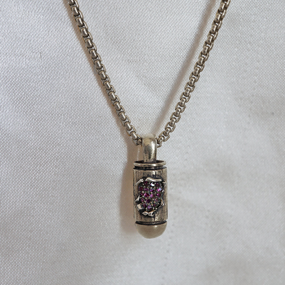 Rubies Bullet Necklace in Sterling Silver