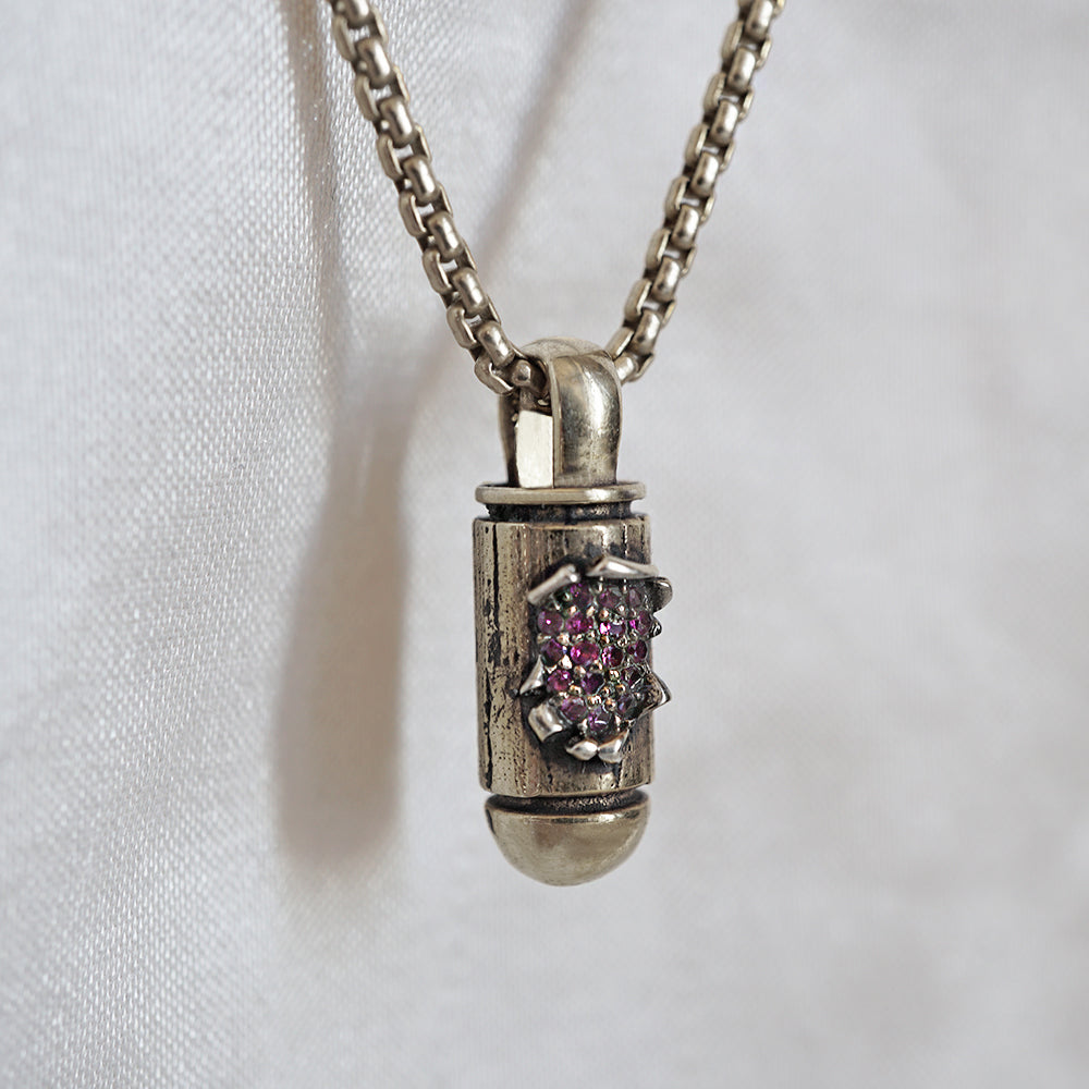 Rubies Bullet Necklace in Sterling Silver