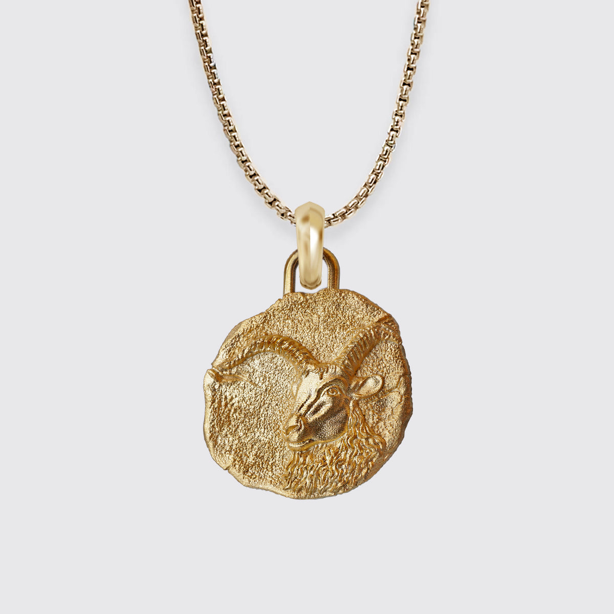 Capricorn Zodiac Pendant in Sterling Silver and 14K Gold