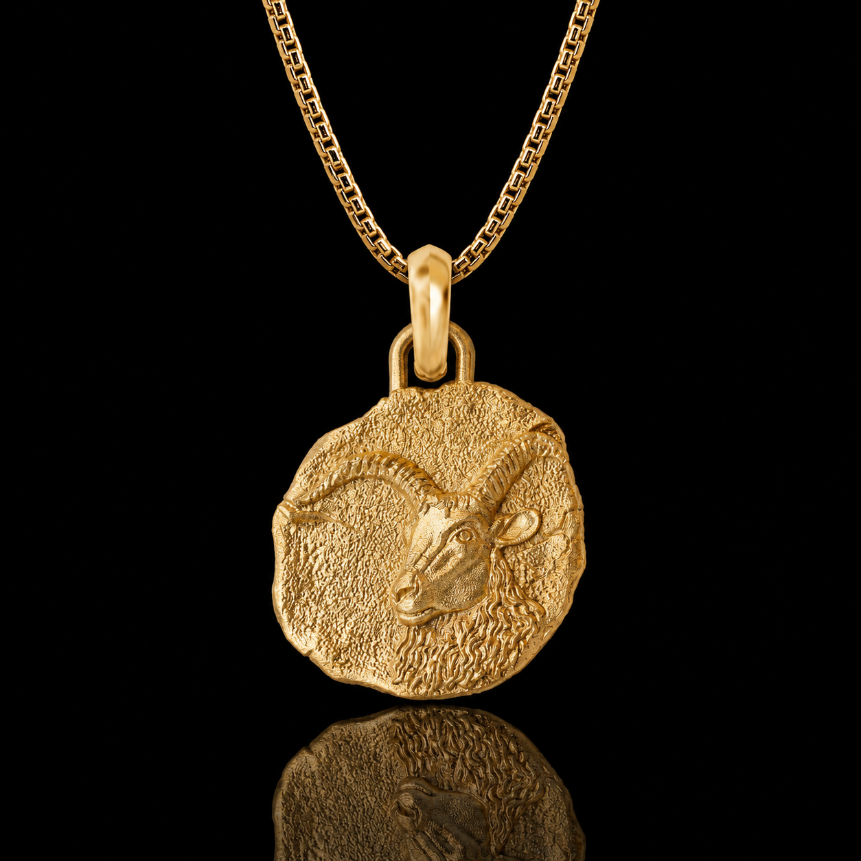 Capricorn Zodiac Pendant in Sterling Silver and 14K Gold