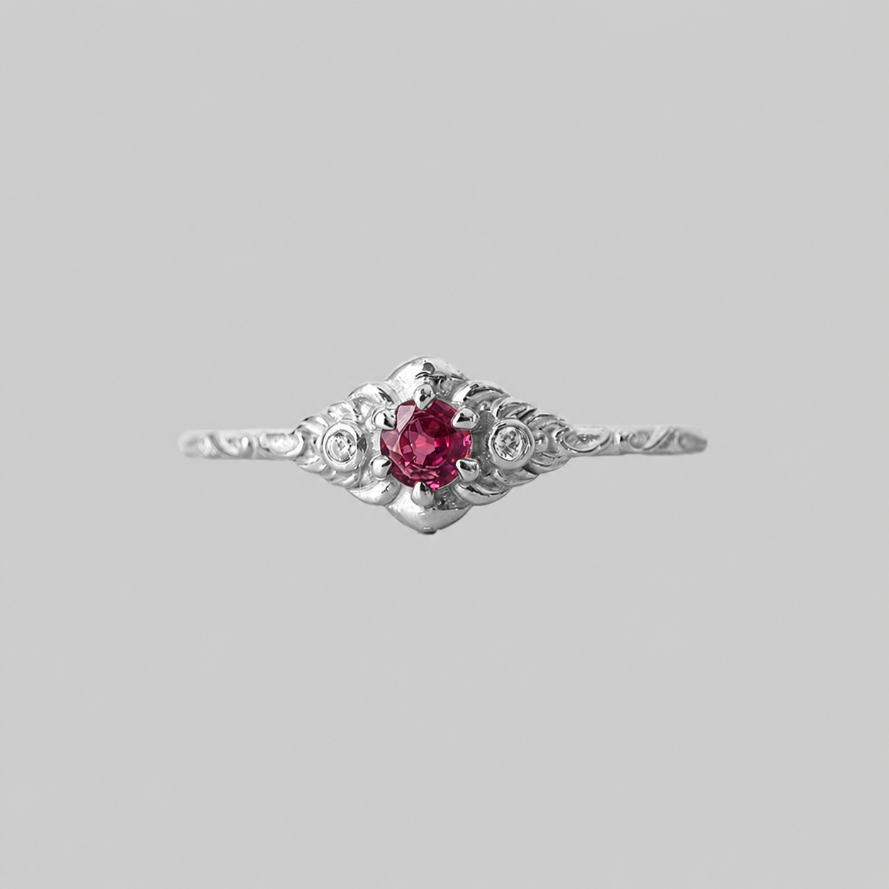 Crimson Ruby Ring in Sterling Silver