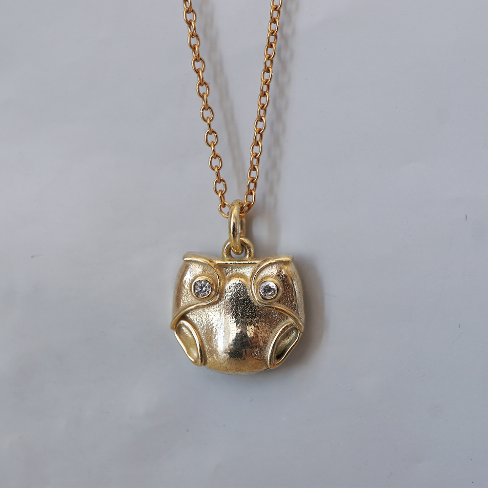 Little One solid gold baby diaper charm with natural diamonds