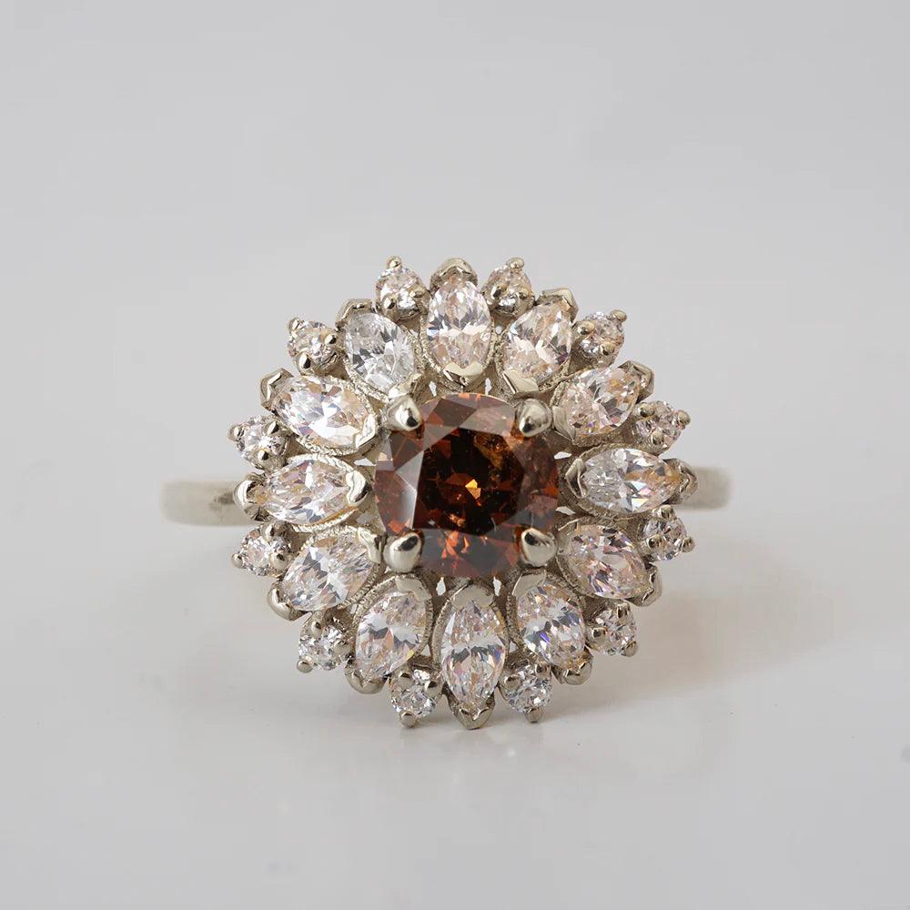 Limited Edition: Dandelion Champagne Diamond Ring in 14K and 18K Gold