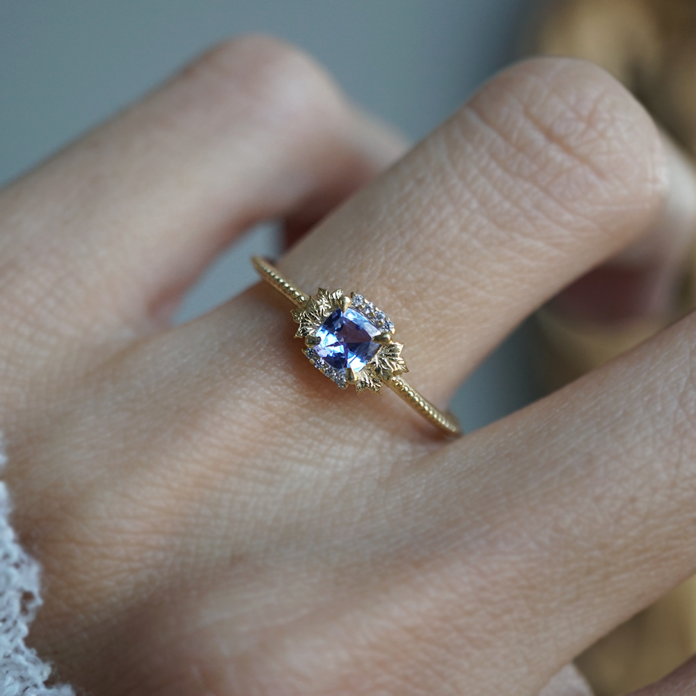 Dreams of the Aurora Tazanite Ring in 14K and 18K Gold