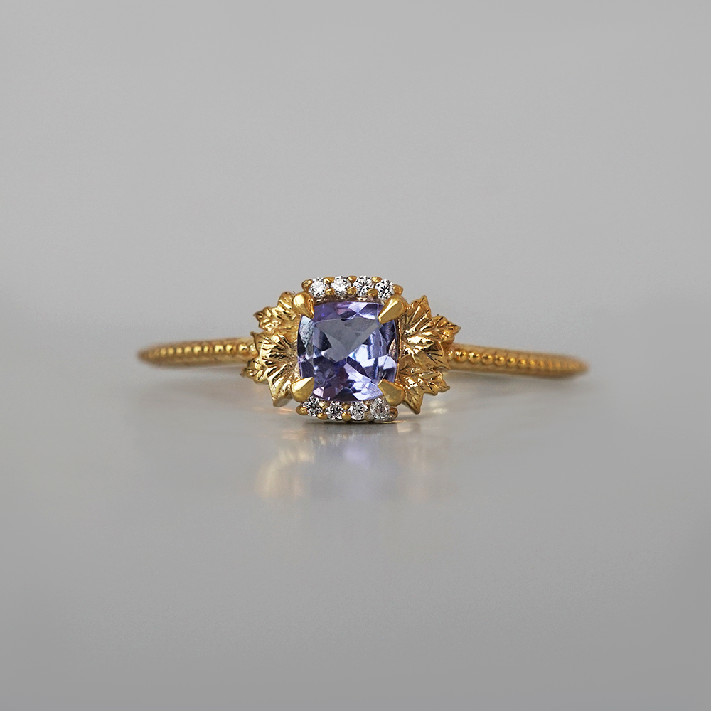 Dreams of the Aurora Tazanite Ring in 14K and 18K Gold