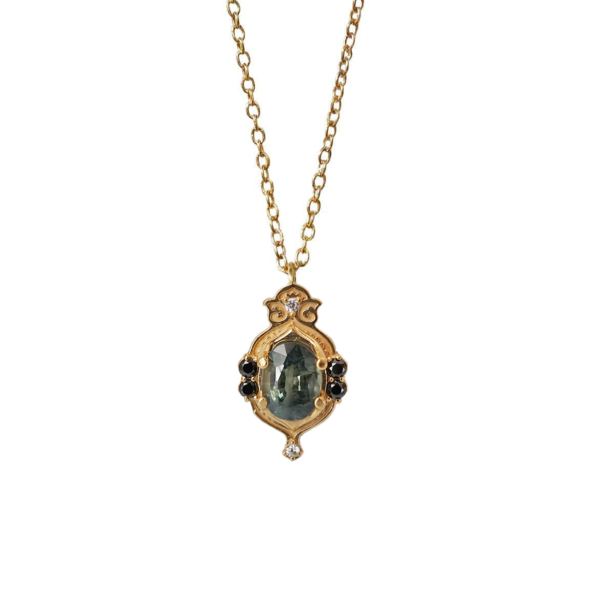 Teal Sapphire Sands of Time Necklace